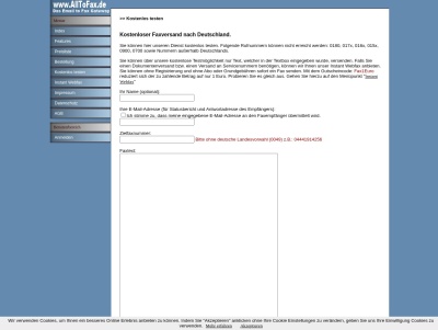 Kostenloser Faxversand nach Deutschland Thumb