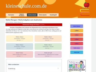 Mathematik Arbeitsblätter - Kleine Schule Thumb