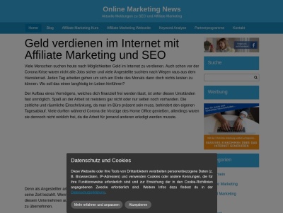 Geld verdienen über das Internet mit Affiliate Marketing und SEO Thumb
