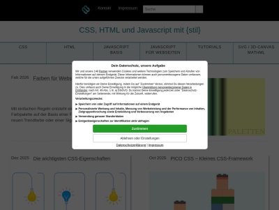 Webseiten mit Javascript, HTML und CSS Thumb