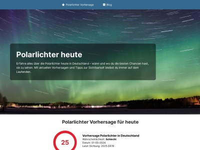 Polarlichter heute  Vorhersage Deutschland Thumb