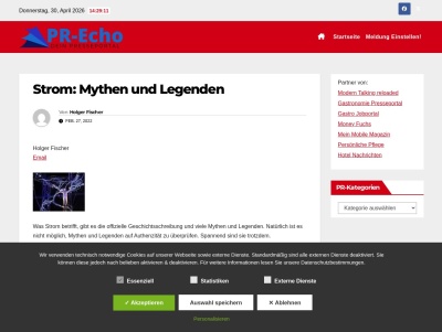 Strom: Mythen und Legenden - PR-Echo - Das kostenfreie Presseportal Thumb