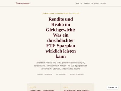 Rendite und Risiko: ETF-Sparplan im Gleichgewicht | Finanz-Kontor Thumb