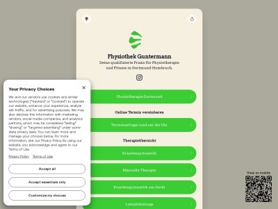 Therapie- und Kursangebot der Physiothek Guntermann Thumb