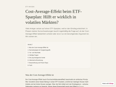 Cost-Average-Effekt im ETF-Sparplan: Hilfe bei Volatilität? Thumb