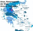 Atrax ist der eponyme Heros der gleichnamigen Stadt in Thessalien