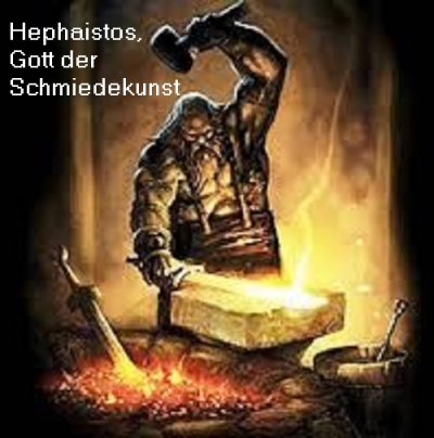 Hephaistos ist in der griechischen Mythologie der Gott der Schmiedekunst