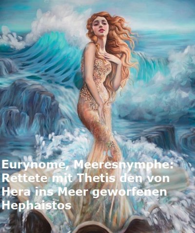 Eurynome ist in der griechischen Mythologie eine Meeresnymphe