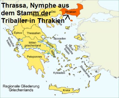 Thrassa ist in der griechischen Mythologie eine Nymphe aus dem Stamm der Triballer in Thrakien