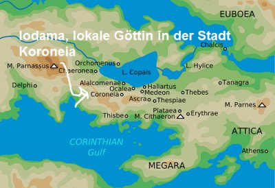 Iodama ist in der griechischen Mythologie eine lokale Göttin der Stadt Koroneia