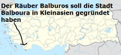 Balburos gründete die Stadt Balboura
