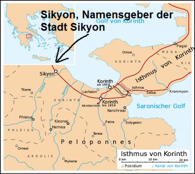 Sikyon ist der Namensgeber der gleichnamigen Stadt