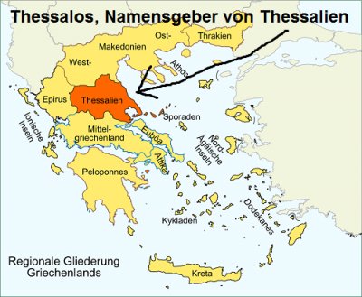 Thessalos ist der Namensgeber der Landschaft Thessalien