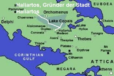 Haliartos gründete die gleichnamige Stadt in Böotien