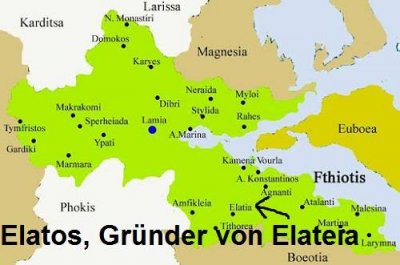 Elatos gründete die Elateia in Mittelgriechenland (Phokis)
