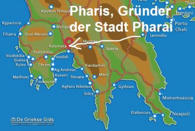 Pharis gründete die Stadt Pharai in Messenien